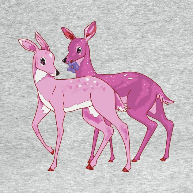 Pink Doe Couple | Lesbian Pride Deer by GeorgiaGoddard